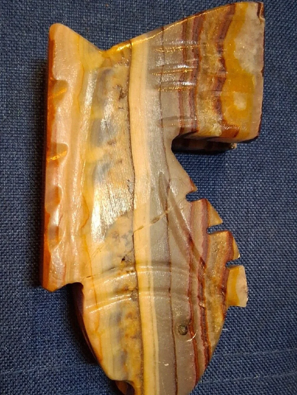 HandCarved Onyx Stone Fish - Brown/Orange,Use 4 Decore, Paper Bill Holder Weight